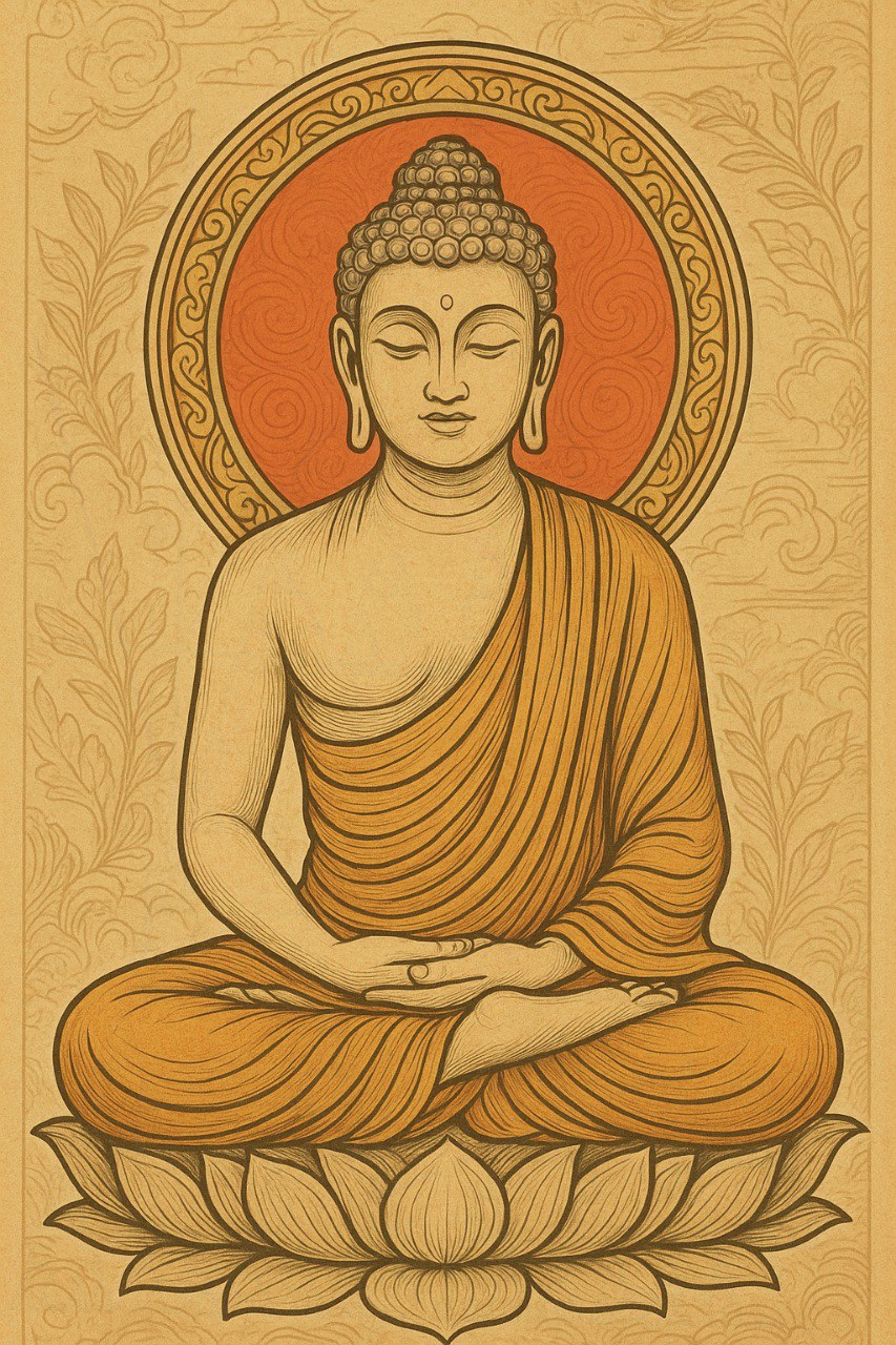 Practician yogic meditând
